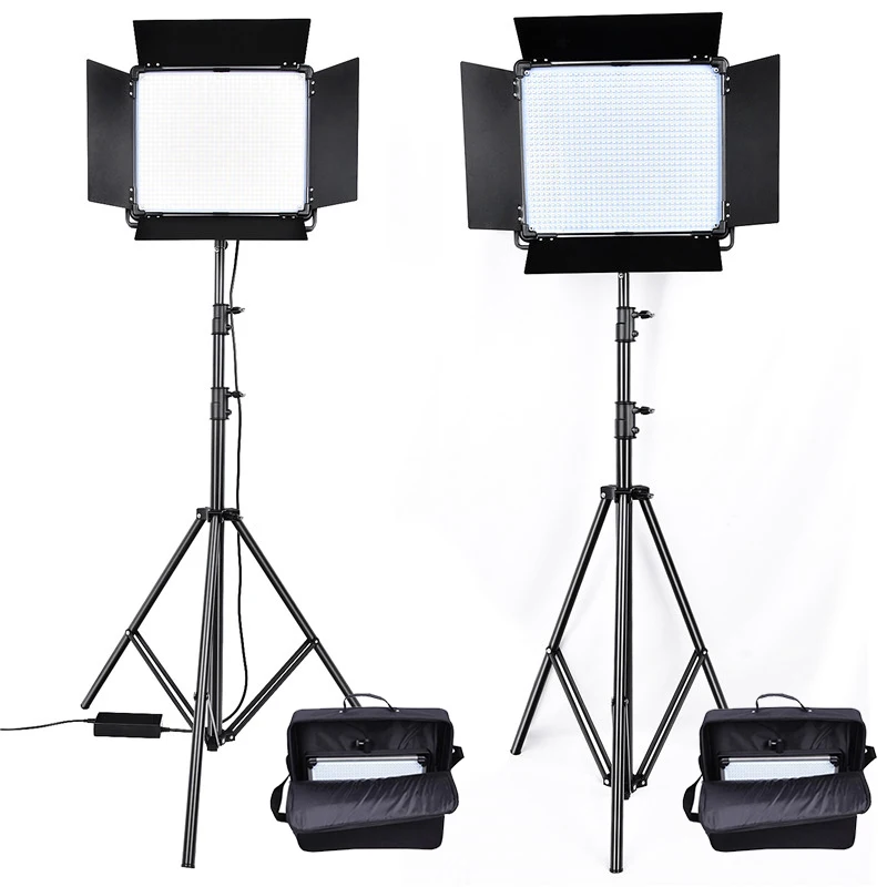 

JUNNX 2PCS LED Photo Lamp D-1080II 80W 7000 Lumen Shooting Video Lighting Equipment Studio LED Photographic Light, Led photography light