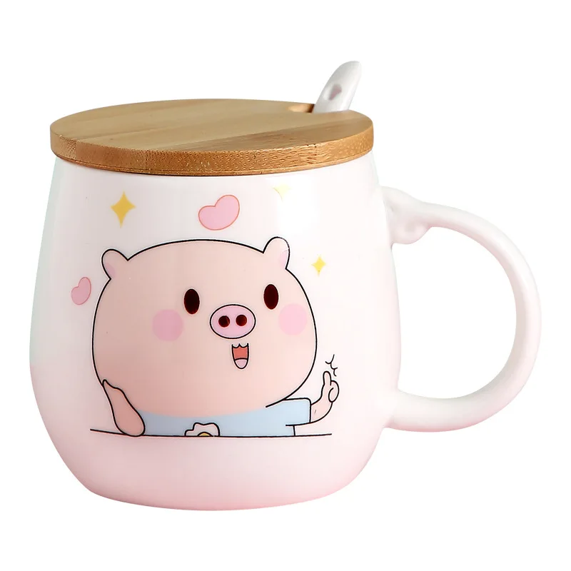 

Cartoon wooden ceramic mug office coffee mug