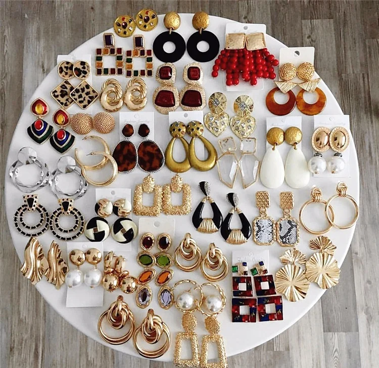 
80 Designs Multi Color Alloy Antique Drop ZA Earrings for Women Gold Color Metal Statement Earrings Jewelry Bijoux 2019  (62277329046)