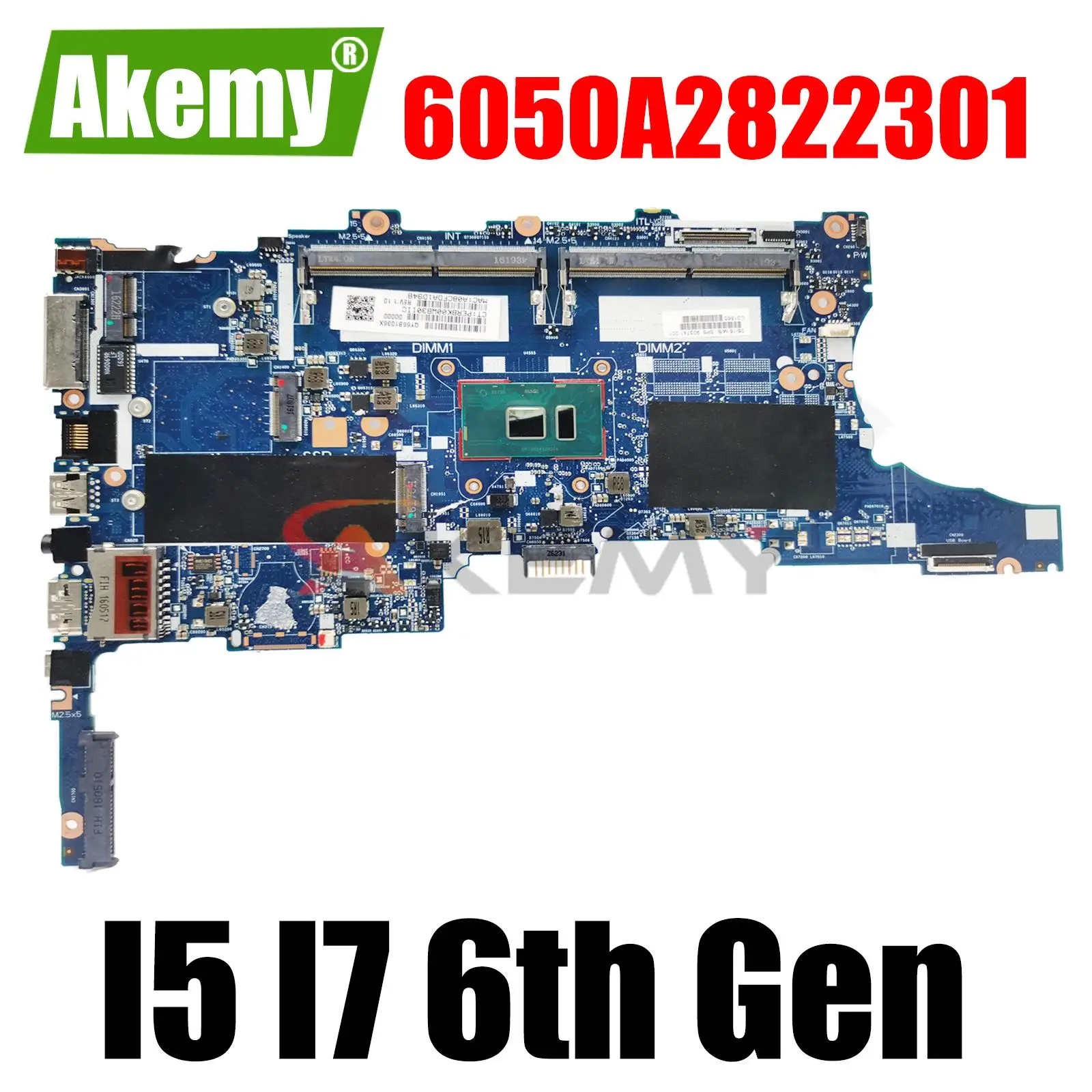 

For HP Elitebook 840 G3 850 G3 Laptop motherboard Mainboard with I5 I7 6th Gen CPU 6050A2728501 6050A2822301 Motherboard