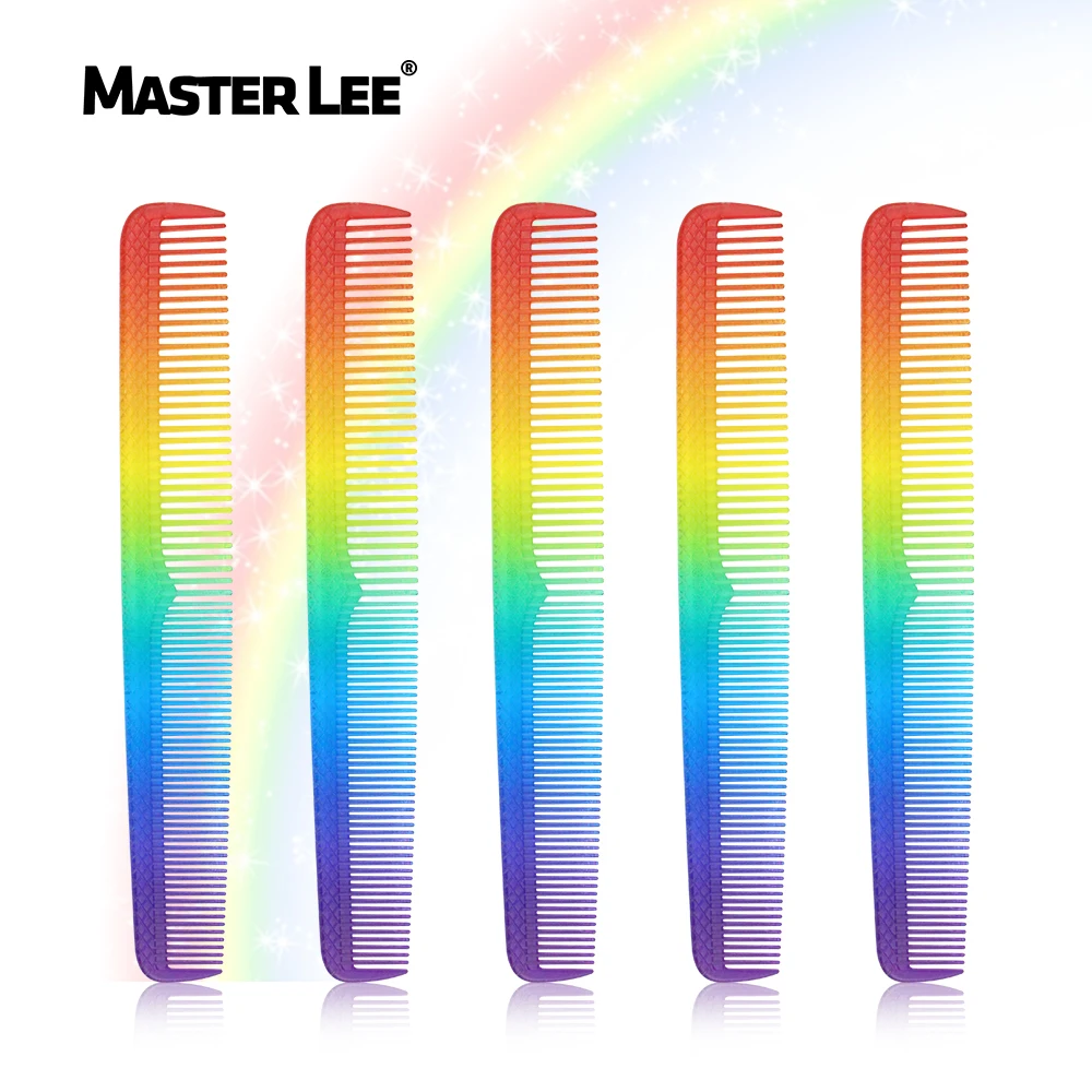 

Masterlee wholesale professional barber comb rainbow color hair cutting comb hot comb