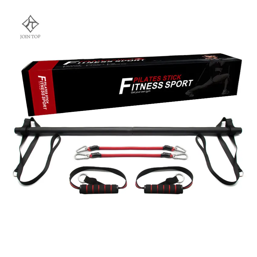 

Jointop Hot Selling Portable Pilates Bar Yoga Exercise Bar, Foot Loop Toning Bar Nylon Loop Pilates Stick Kit\