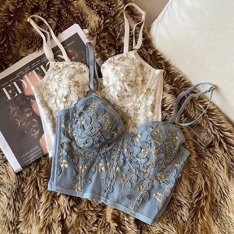 

Wholesale New Bra & Panties Set Sexy Girl Underwear Bra women Lace Embroidered Sexy Gathering Lingerie Comfortable Underwear
