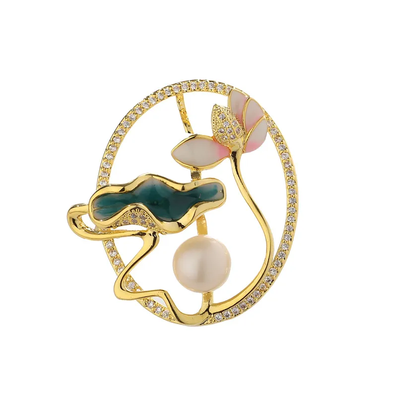 

Custom Brooch Pin Jewelry Wholesale Hot Design Jewelry Elegant Flower Lotus Brooch For Women