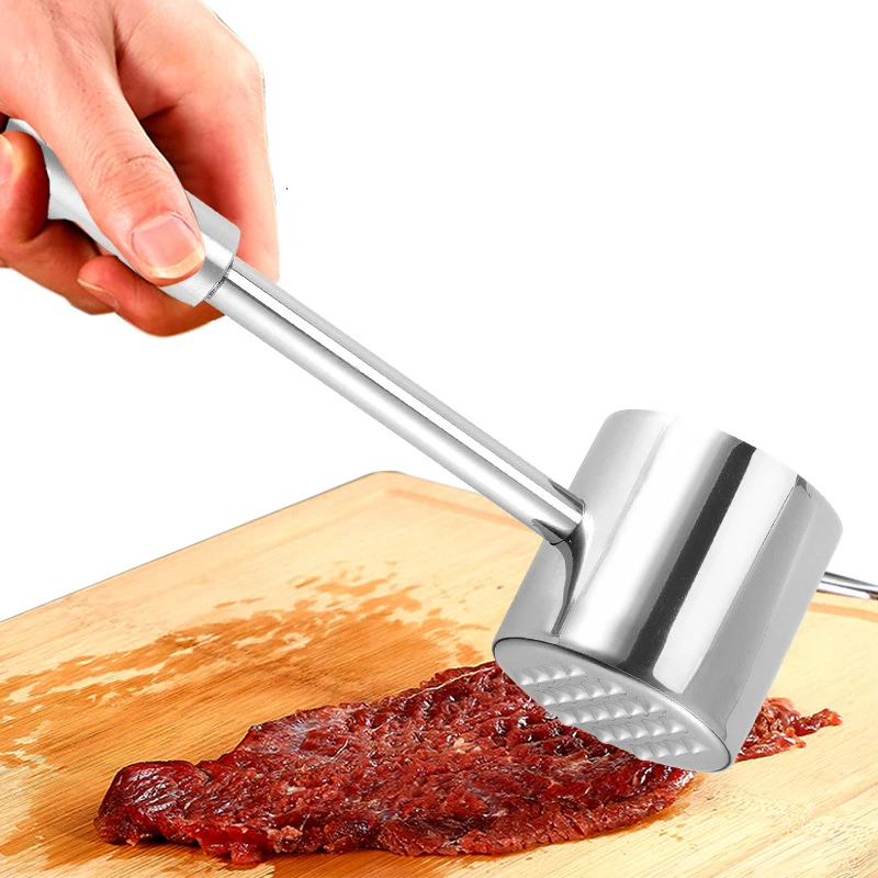 

Wholesale reversible manual stainless steel beater mallet tool square hammer to beat meat tenderizer for meat