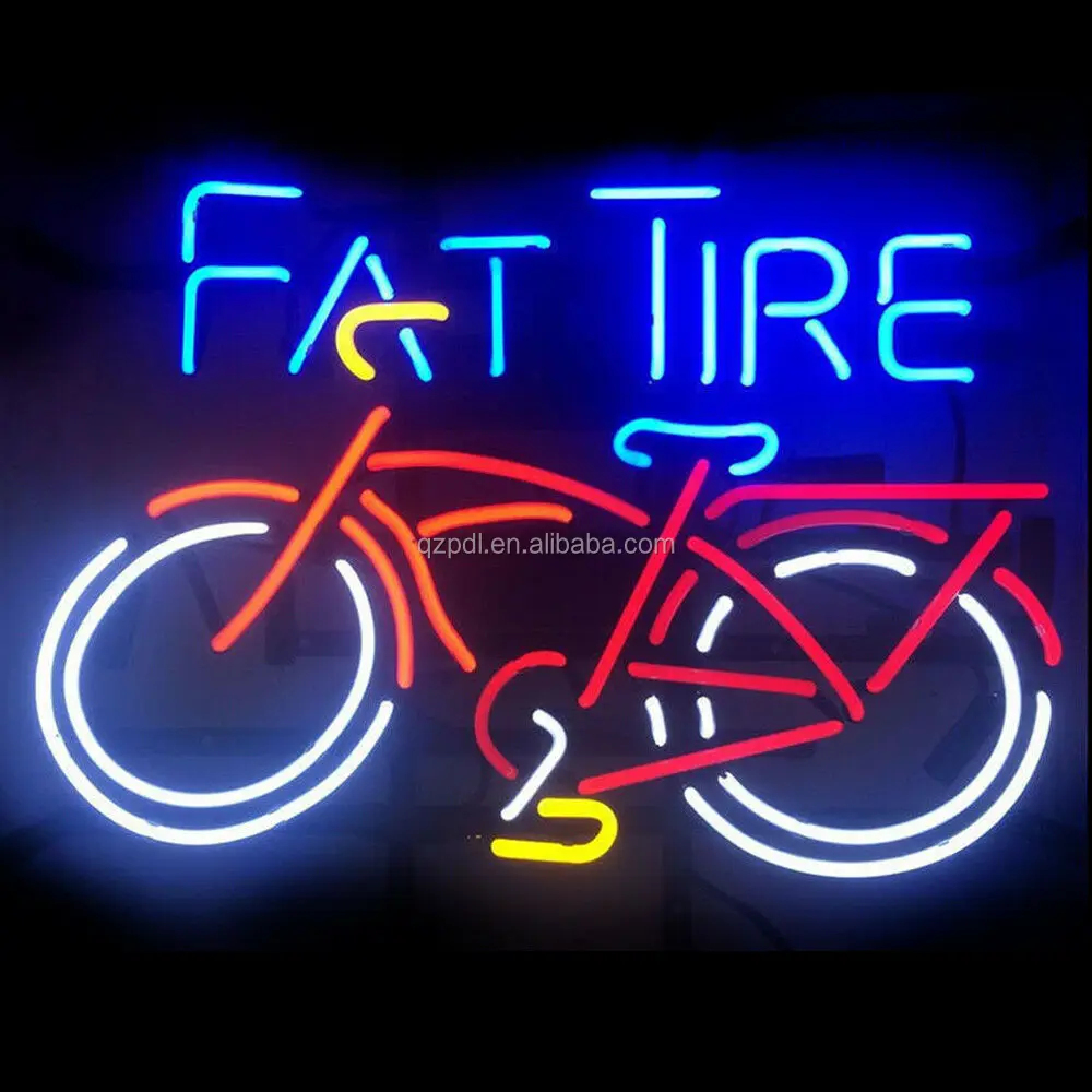 Neon Signs Gift Fat Tire Bicycle Beer Bar Pub Store Party Homeroom