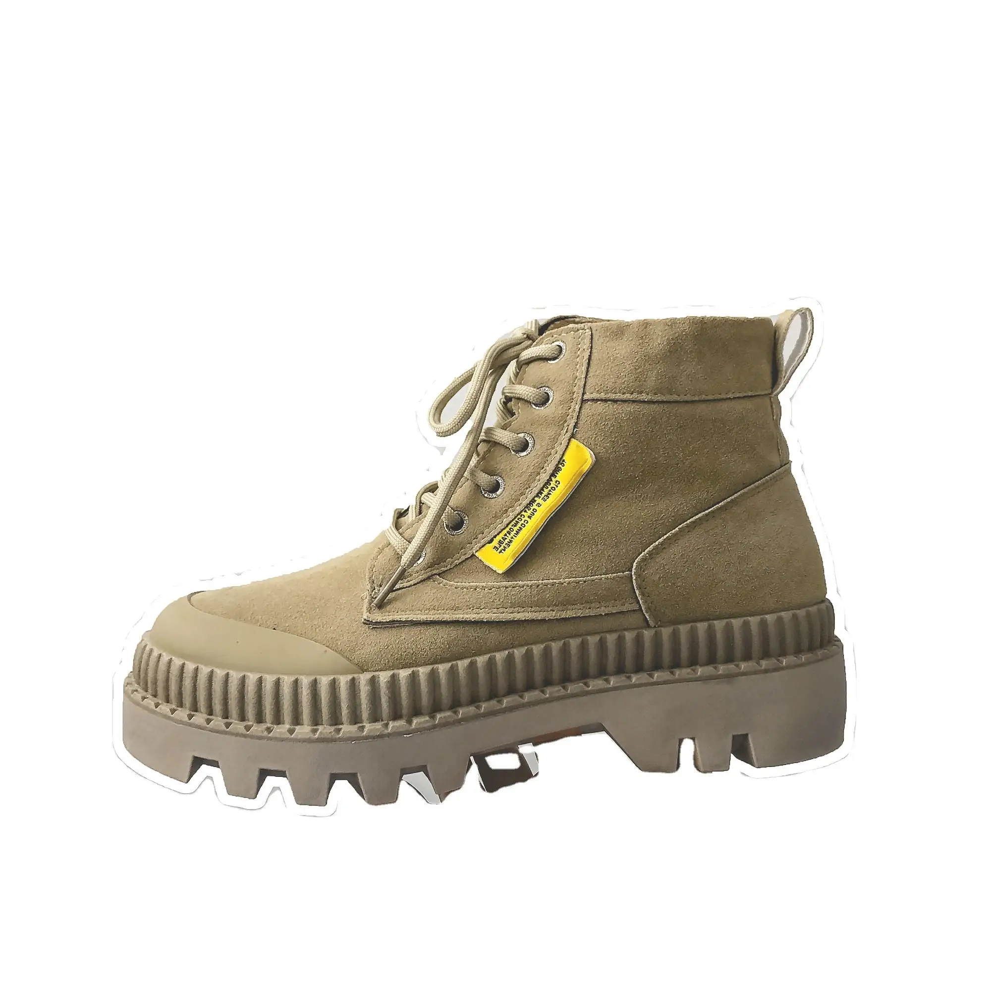 

men's fashion casual high-top snow boots shoes winter 2020 hot sale men's board shoes, Black/khaki