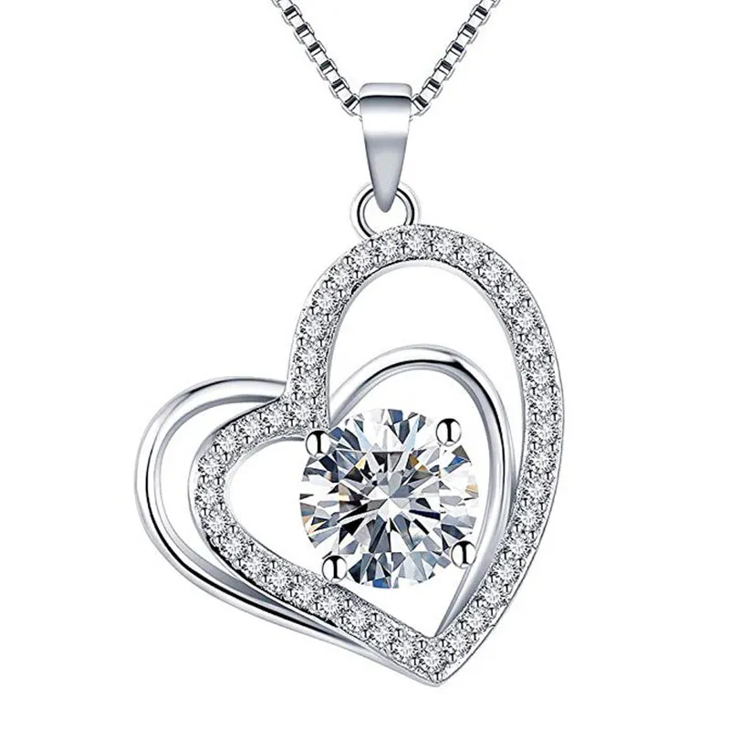 

CAOSHI Lover Heart Shape Necklace Charms Pendant Necklace Women Clavicle Chain Wholesale Necklaces