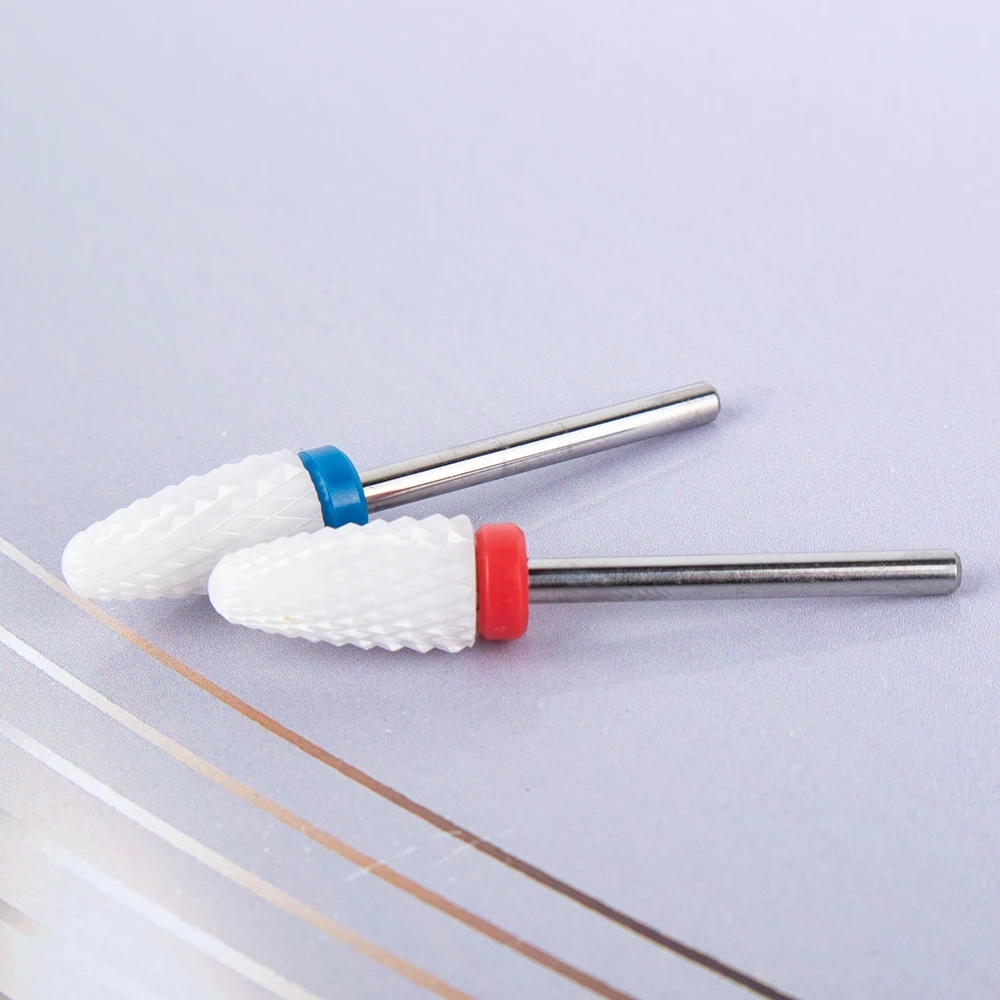 

Nail care tools grinding machine pedicure ceramic cone shape bit nail drills, White/customized