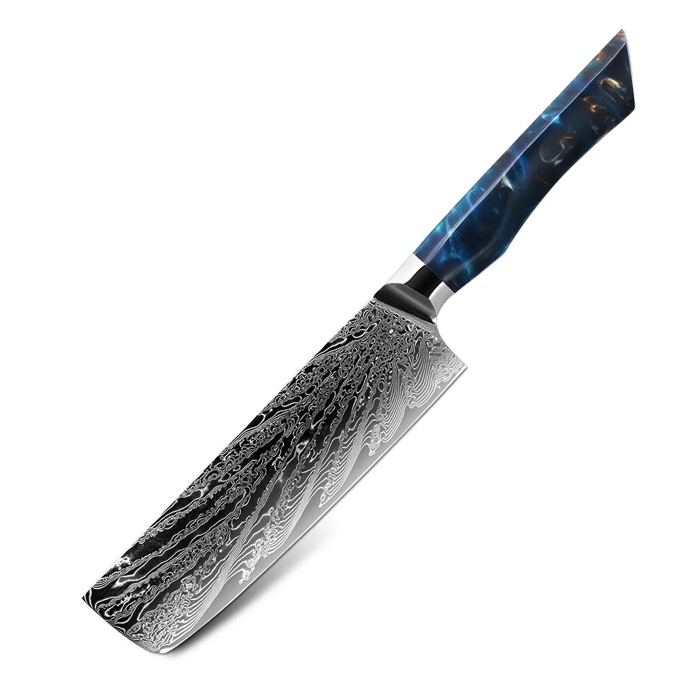 

Japanese knife Nakiri Vegetable kitchen Knife 7'' AUS-10 73 layers Damascus Steel