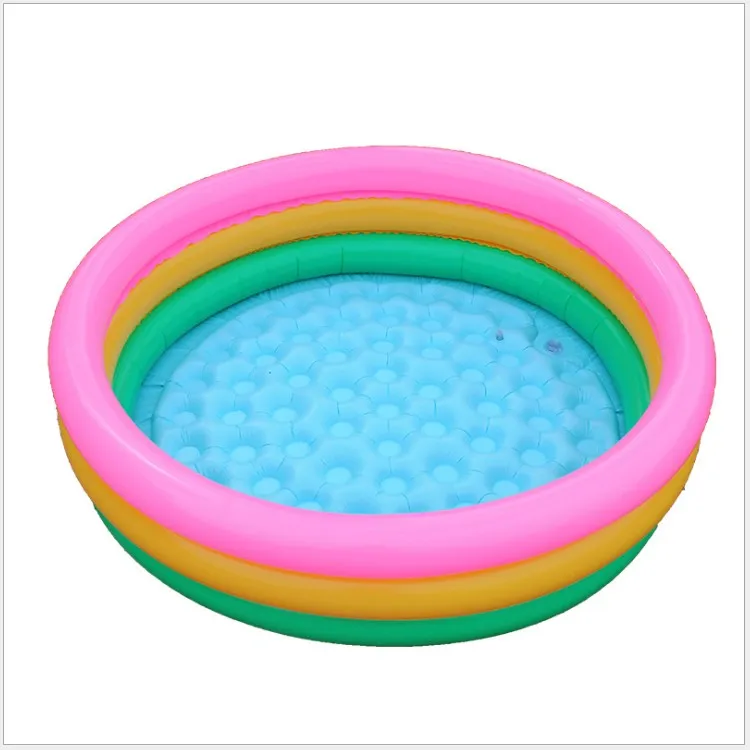 

wholesale kids summer sunset ring pool 3-ring rainbow swimming pool, As photo