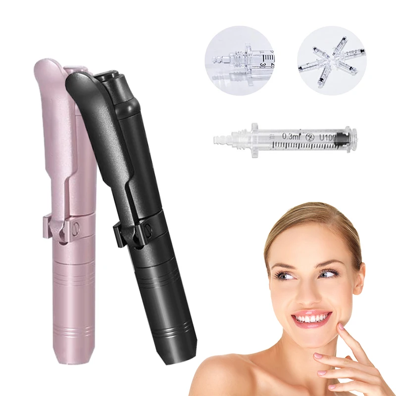 

New material cross linked filler 2 in 1 gun acide free needle injection gel 2ml face lip filler hyaluronic acid pen