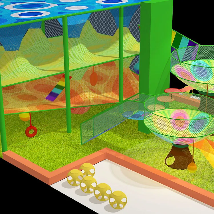 
interactive play of climbing net of outdoor theme park equipment 