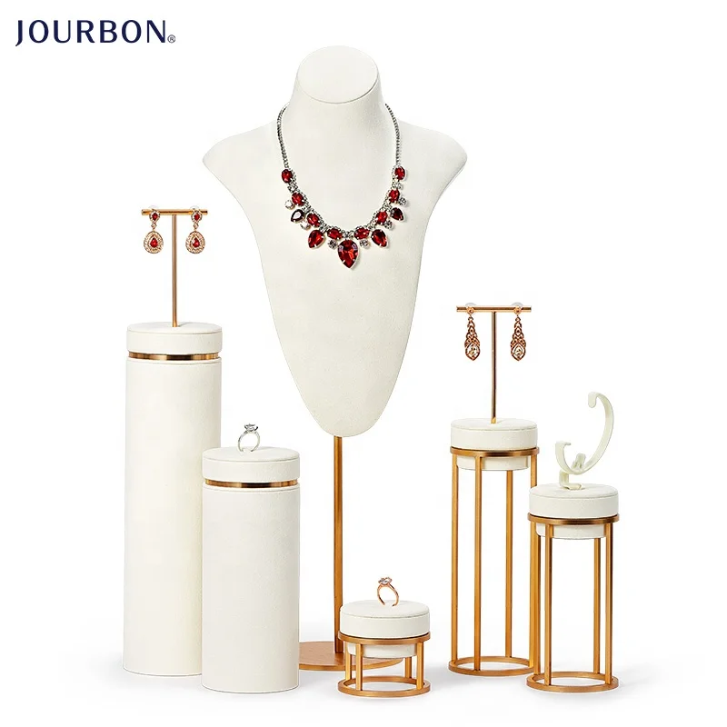 

Metal bar stand jewelry bangle display bracelet holder display racks necklace stand, White