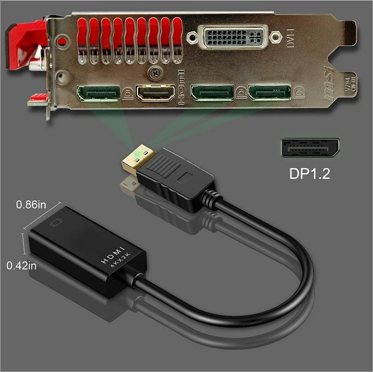 4K DisplayPort to HDMI Adapter 4K DP Display Port to HDMI Female to Male Adapter Cable - ANKUX.COM