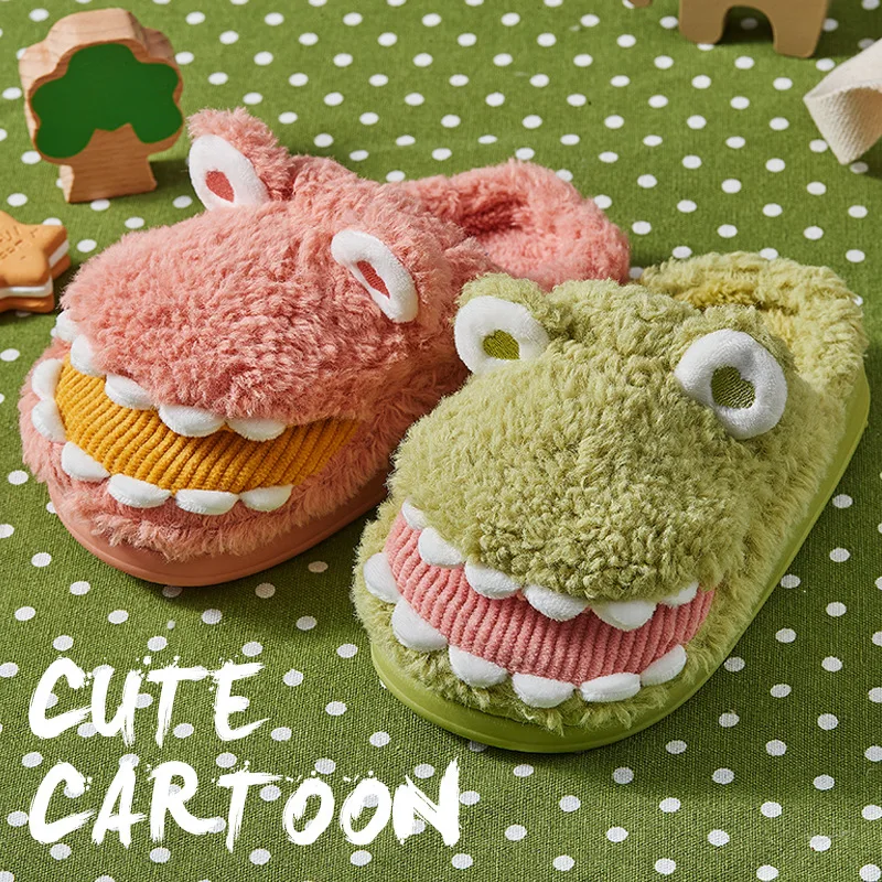 

Multiple Colors Creative Home Slippers Plush Cartoon Cotton Children's Winter Warm Furry Kids Shoes Slippers