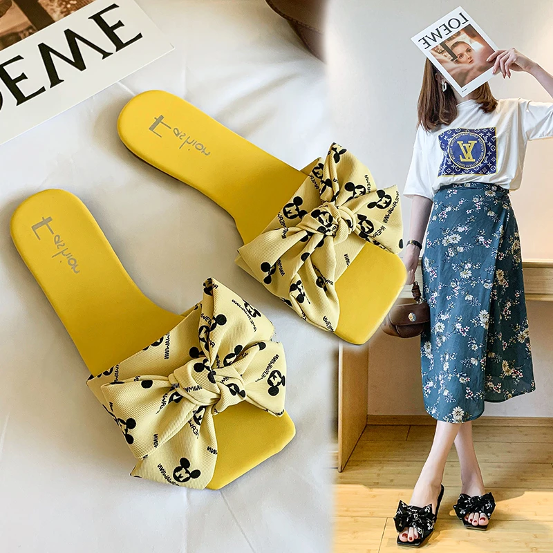 

wholesale summer fashion designer slippers with bow for women sandals, As the picture shows