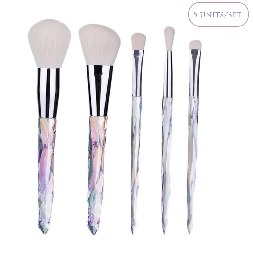 
10pcs Crystal Handle Transparent Diamond Makeup Brush Set 