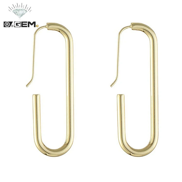 

R.GEM. Amazon Ins Wholesale Girl Women 18k Gold Plated Jewelry Geometric Earrings