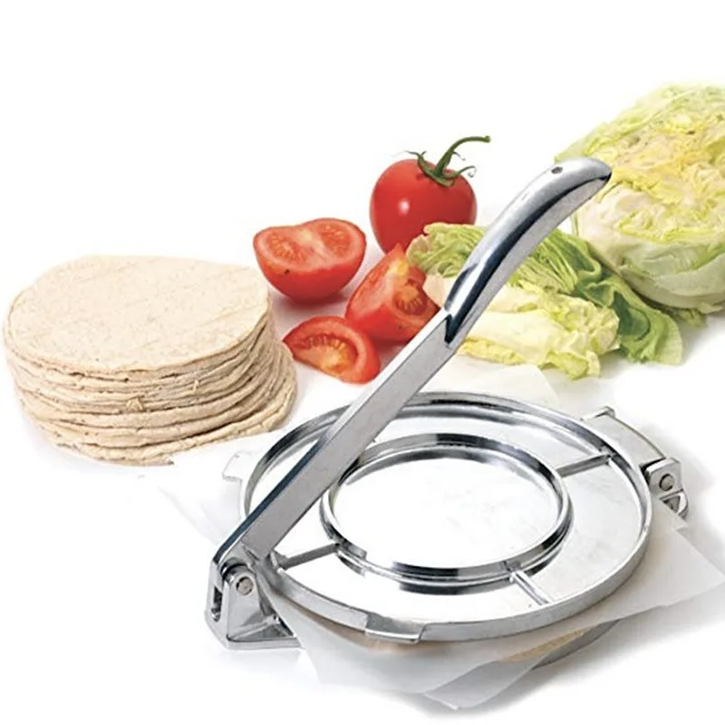 

Premium Foldable Aluminium Dough Press Tortilla Press Hand Made Roti Maker, Silver/black/yellow/red