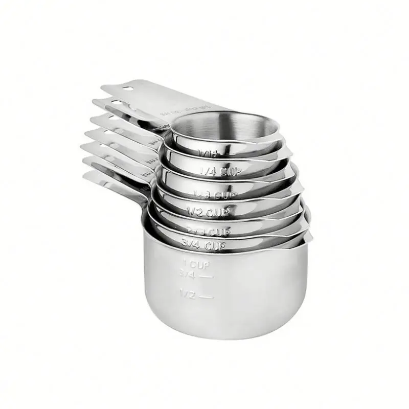 

1/2 60ml kitchen household metal 304# stainless steel food measuring cups set
