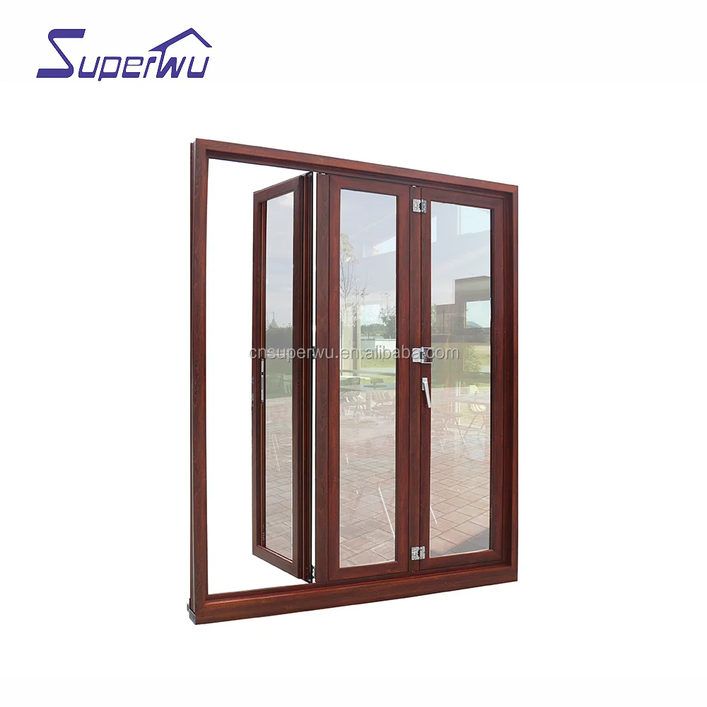 Nafs American Standard Aluminum Glass Door/folding Door System With Accordion Fly Screen