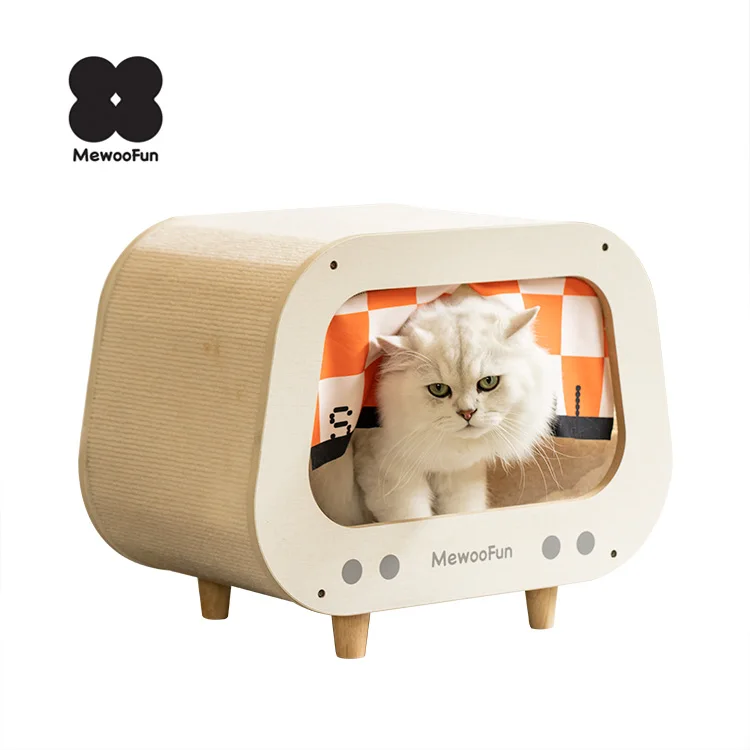 

MewooFun Eco-Friendly Hot Sale Wooden Pet Cat Furniture Modern Cat House Nest