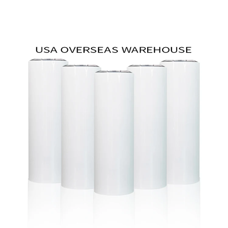 

USA warehouse Wholesale Double Wall Vacuum Insulated Stainless Steel blanks sublimation tumblers 20 oz straight, White sublimation tumbler
