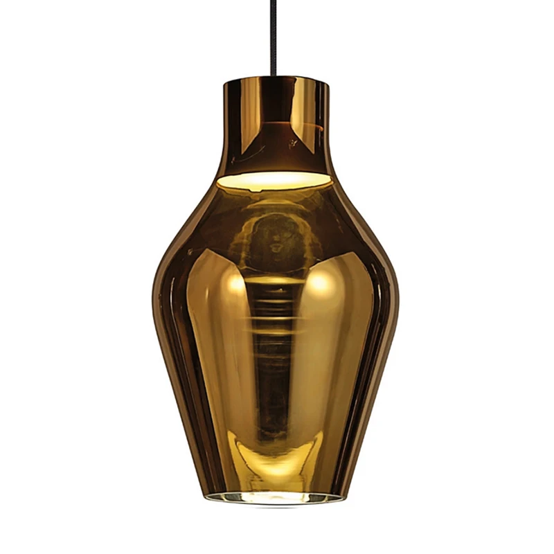 Nordic minimalist glass chandelier gold color hotel dinning room pendant led light modern