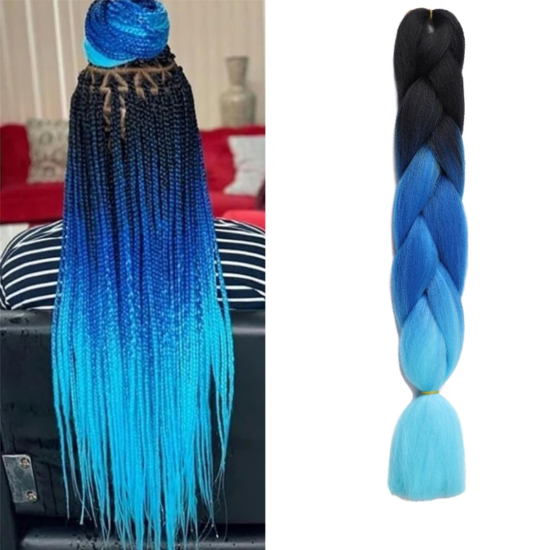 

Hot Selling Production TBUG Ombre Colors Jumbo Braiding Pre Stretched Colored Synthetic Hair Extension Braids