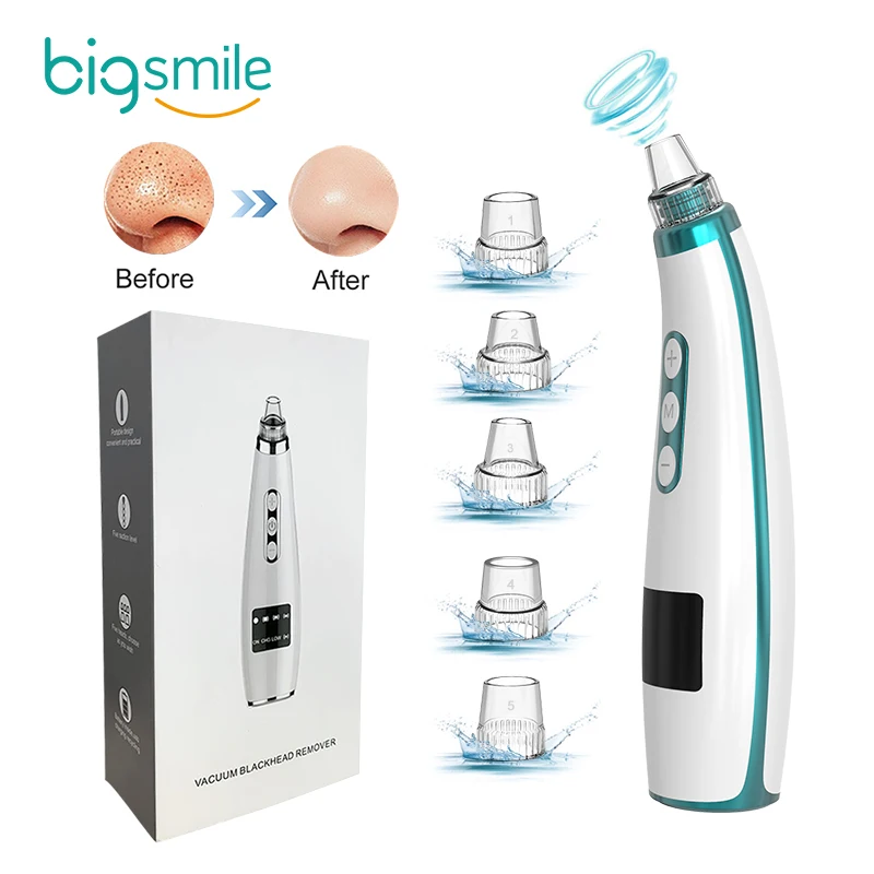 

Bigsmile 2020 Amazon Best Seller Pore Cleaner Black Head Suction Extractor Tool Kit Acne Removal Blackhead Remover Vacuum