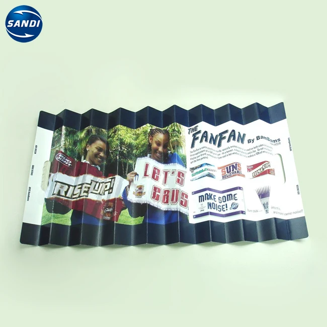 Promotional custom full color printed fan paper folding hand clapper