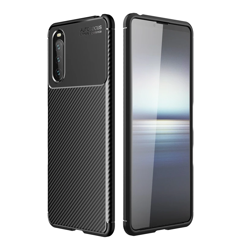 

Carbon Fiber Soft Silicone TPU Shockproof Phone Case For Sony Xperia 10 III 10III 1 III XA3 Ultra XZ3 XZ4 XZ2