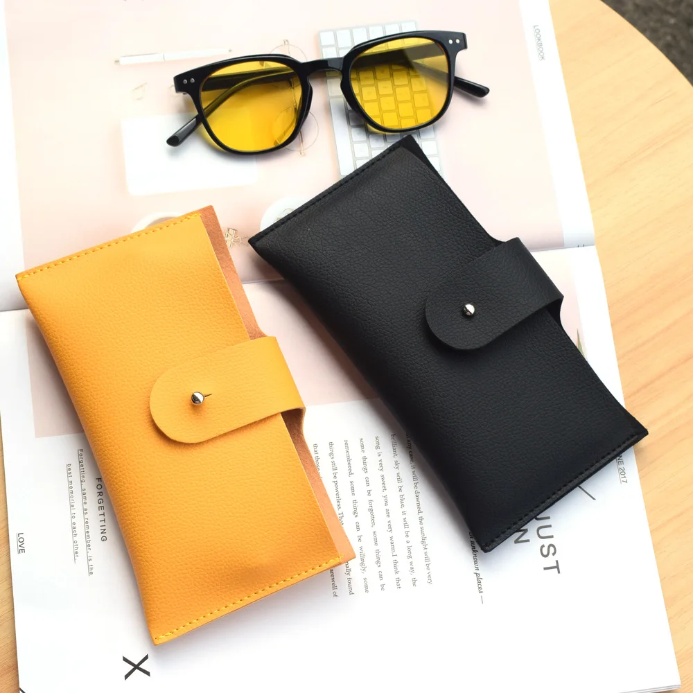 

Optical glasses case retro simple glasses bag soft leather girl portable sunglasses storage bag, As the picture show