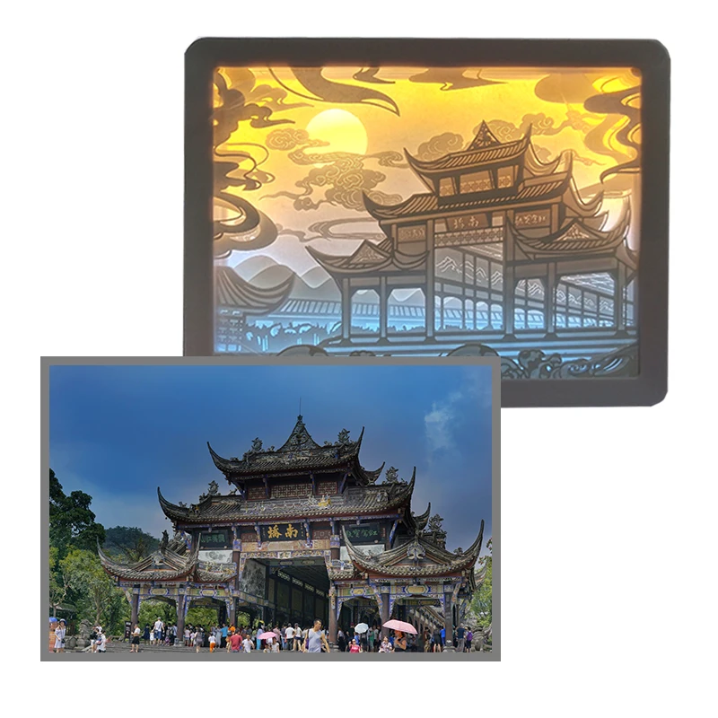 OEM Custom 3D Paper Craft Light Corporate Gift Set Souvenirs for Tourists Film & Stars Promotional & Business Gifts