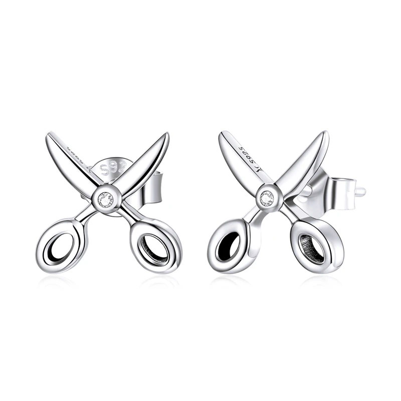 

SCE1003 New design 925 sterling silver small scissors earrings jewelry