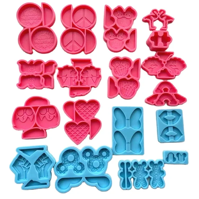 

L996 Diy handmade resin craft mould puzzle perfect day flamingos silicone straw topper mold for straws, Customized color