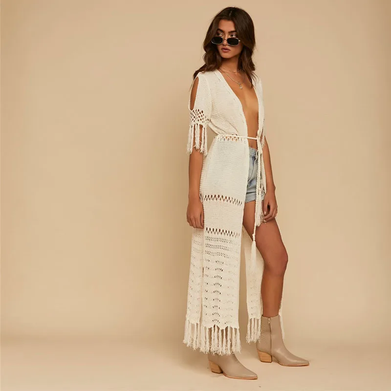 

Crochet Knitted Cover Up Mesh Skirt Cover Up Robe Plage Women Summer Swimsuit Cover Up