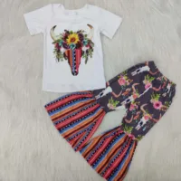 

Wholesale Cow Skull Children Clothing Sets Girls Boutique Fall Children's 2pcs Outfits