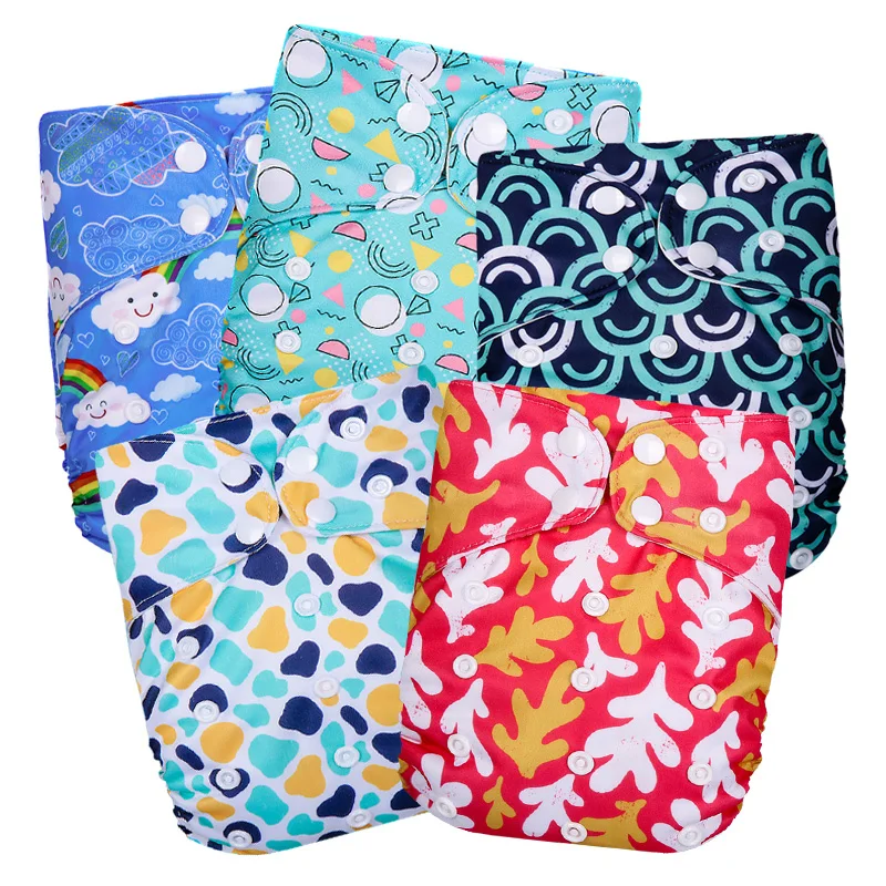 

Eco- friendly Reusable Cloth Nappy organic washable prefold cloth diaper for boys and girls, Printed