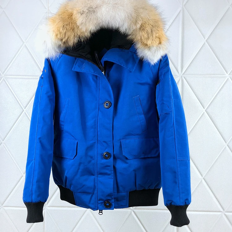 

Wholesale E02 DHL Free Shipping Goose Down Jacket For Women Canada Wolf Coat Padded Design Jackets Hooded Winter Bomber Jacket, Red blue green black
