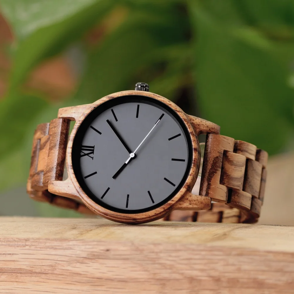 

Hot sale wholesale watches wood men Japanese quartz movement natural crafts watch