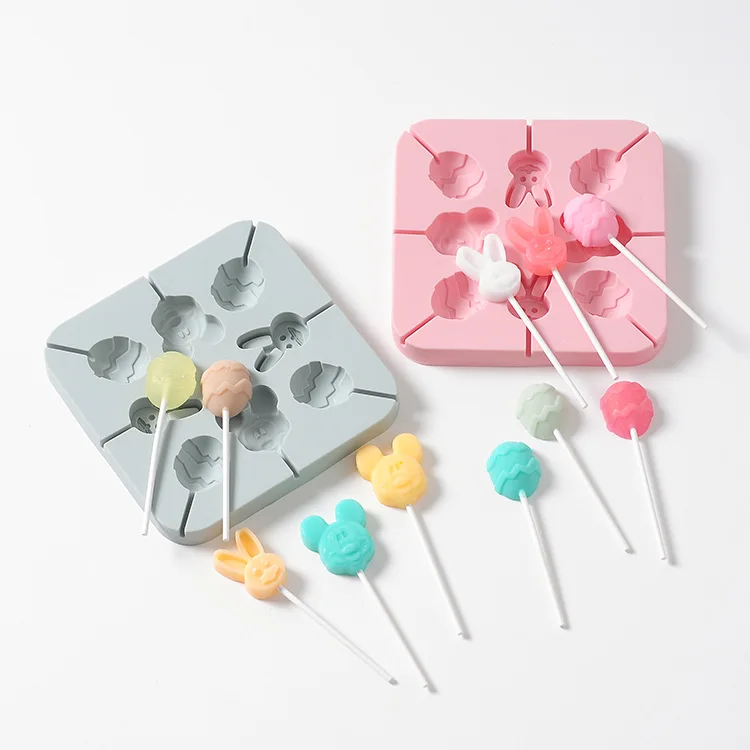 

cake chocolate decorating tools silicon mold fondant lollipop 5 pieces making mold, Pink, blue