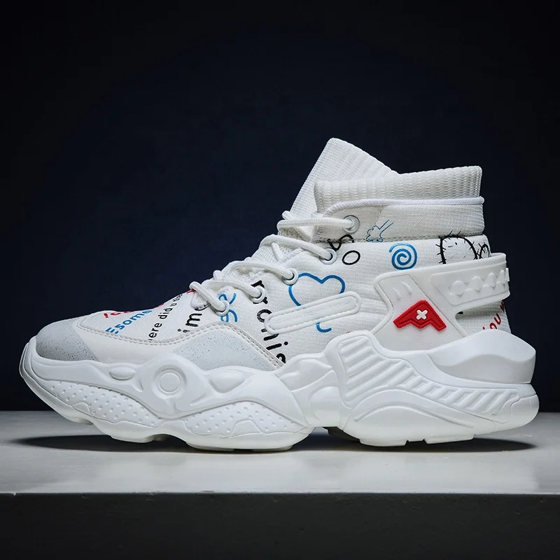 Casual basketball shoes Dad shoes men 2020 new high-top socks fashion shoes winter sports sneakers