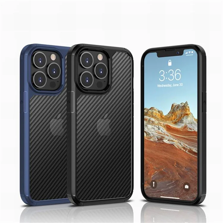 

Premium Dropshipping TPU PC Shockproof Carbon Fiber Men Design Phone Case Manufacturer For iPhone 13 Mini Back Case, Black,