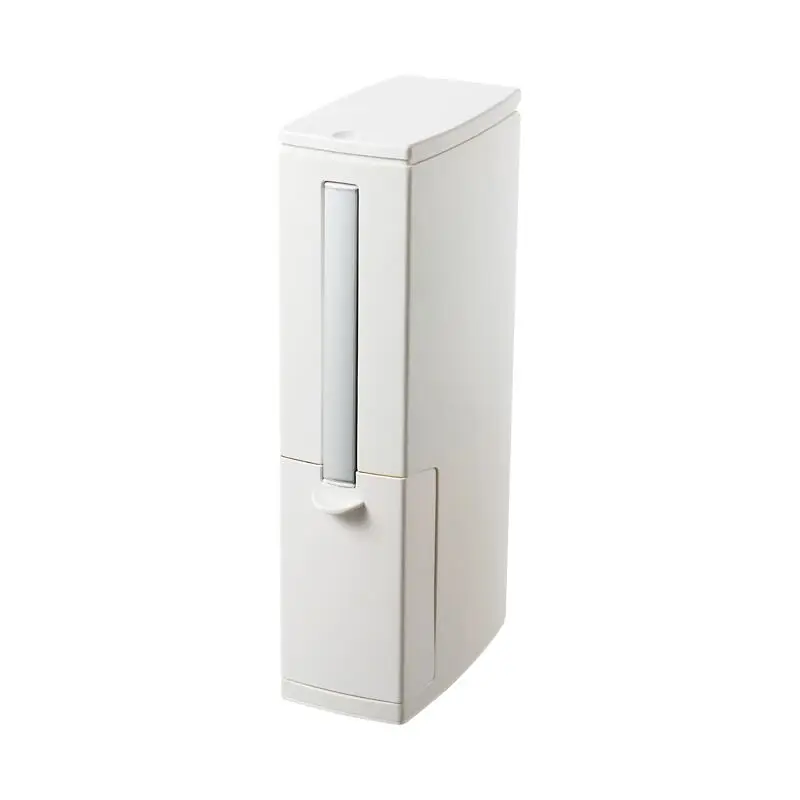 

Japanese style push opening bathroom simple fashion toilet square waste basket toilet brush integrated trash can, Multi color