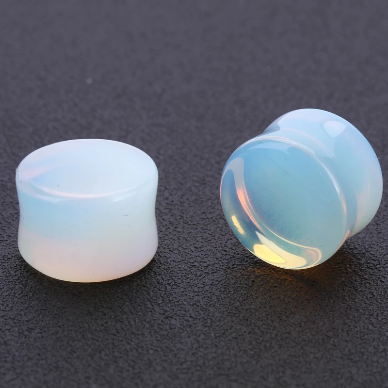 

Wholesale Best Quality Opalite Stone Saddle Gauge Plug Tunnel Ear Plugs Body Piercing Jewelry