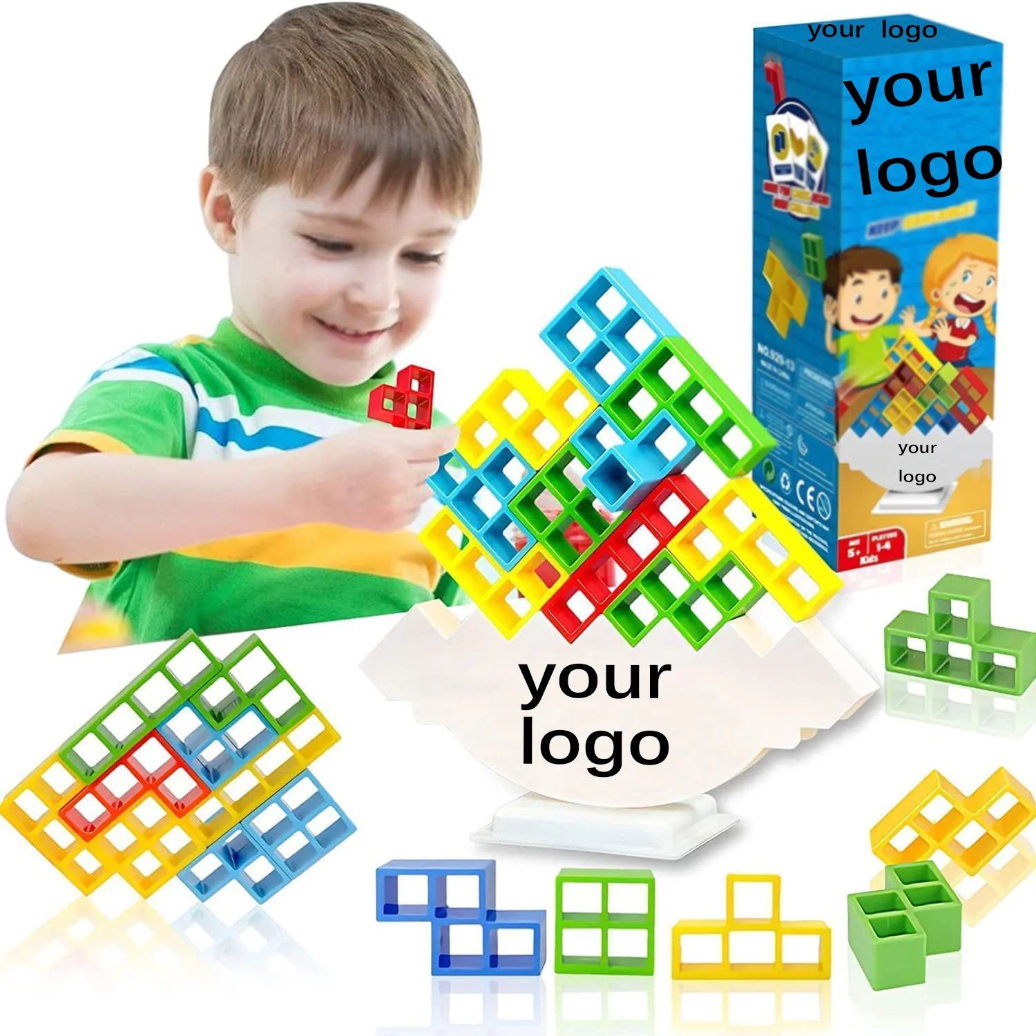 

48pcs Challenging tower Blocks Balance Game Stacking Stack Building Blocks Balance Puzzle Board Assembly Brick Toys