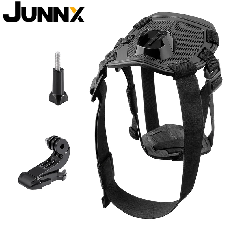 

JUNNX Small Medium Large Adjustable Dog Working Training Fetch Go Pro Harness Chest Back Strap Belt Mount for Gopro Hero