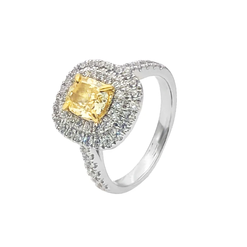 

1.0ct Cushion Cz Diamond Single Rings Sterling Silver 925 Jewelley Custom Fashion Ring, Yellow, pink, white, blue